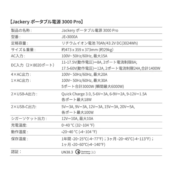 Jackery ポータブル電源 3000 Pro - Image 12